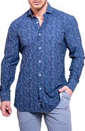 Maceoo Einstein Print Button-Up Shirt