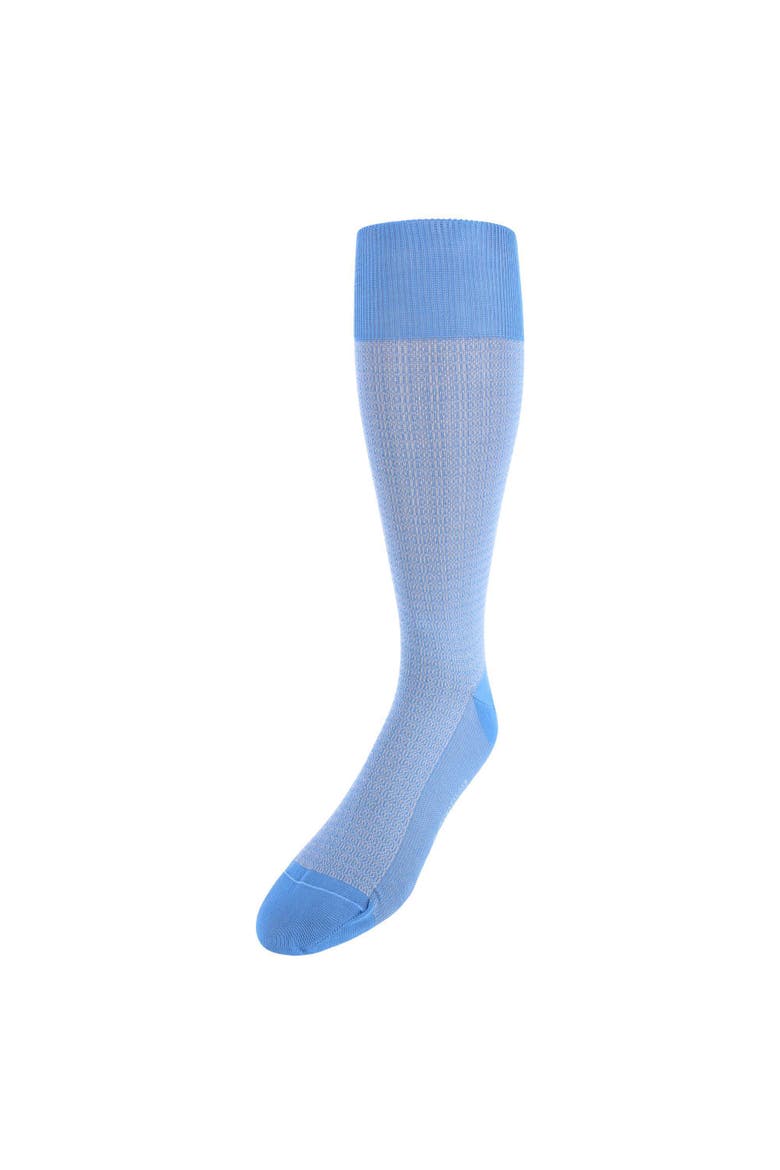 Bernard Chain Link Mercerized Cotton Mid-Calf Socks, Main, color, Light Blue with Grey