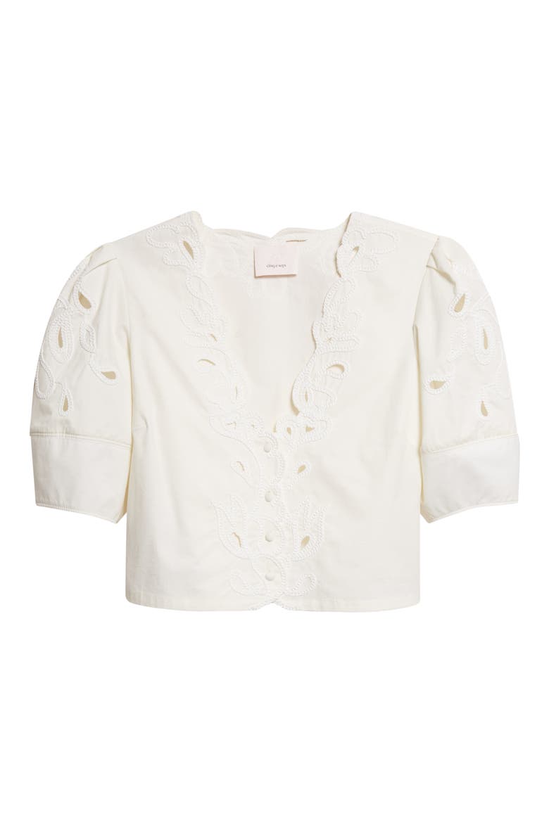 Paisley Bloom Embellished Bellara Top, Alternate, color, CREAM/WHITE
