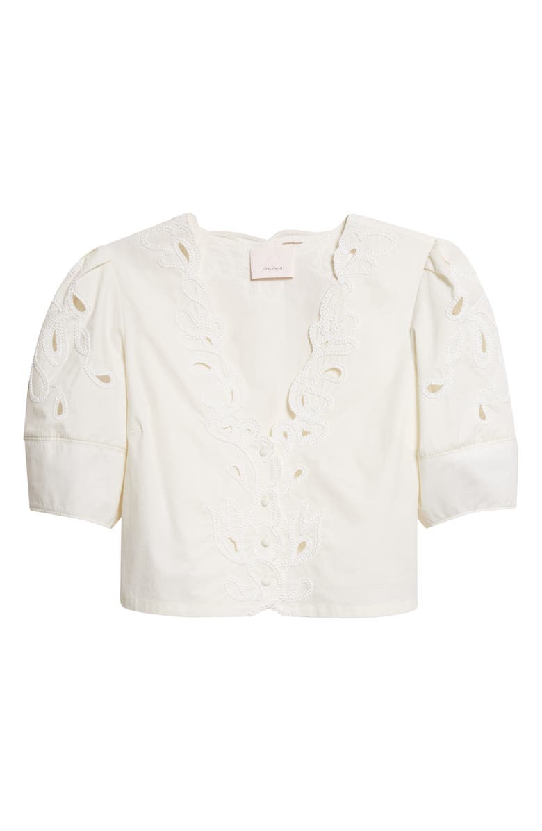 Cinq à Sept Paisley Bloom Embellished Bellara Top, Alternate, color, Cream/White