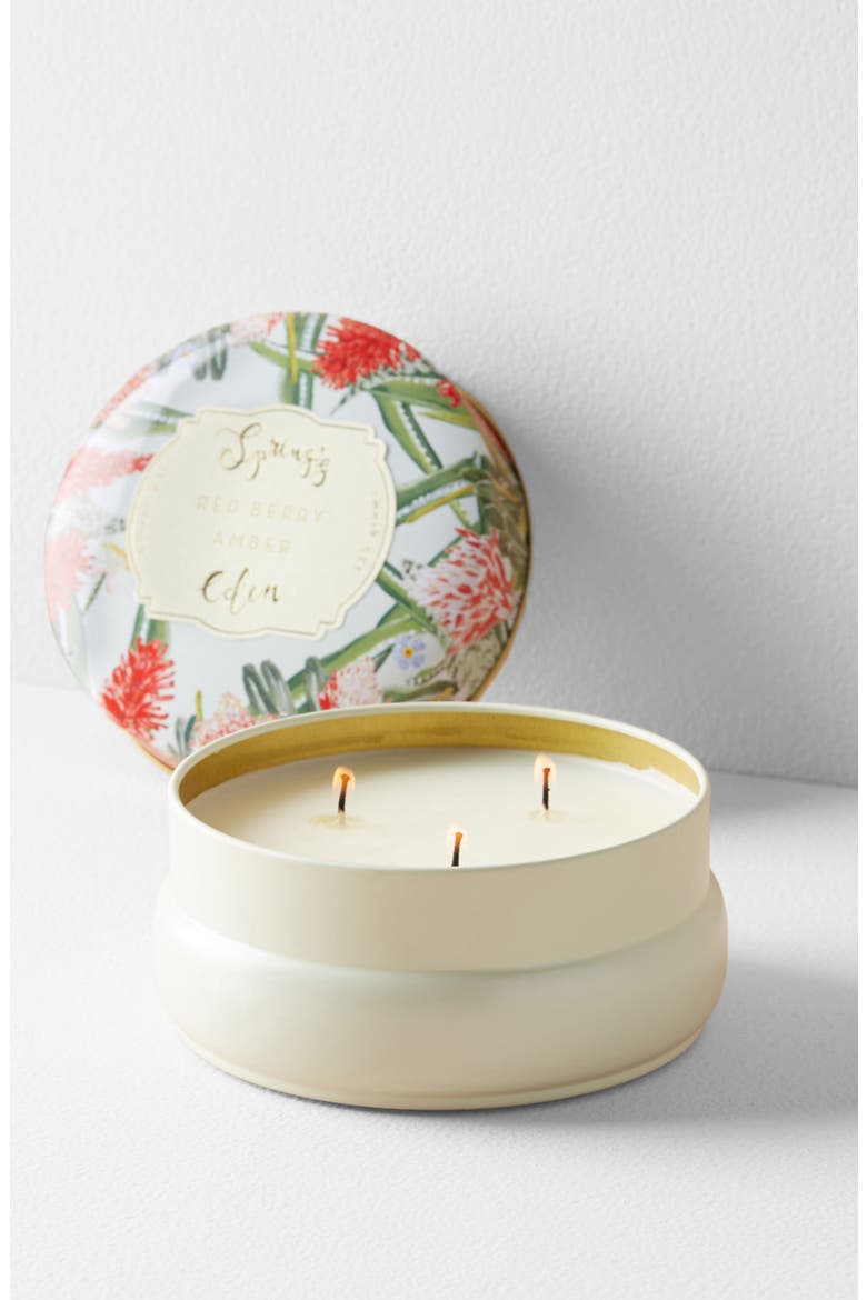 Anthropologie Spring's Eden Candle Tin, Alternate, color, RED BERRY AMBER