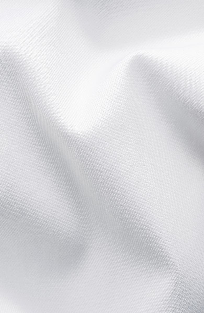 Eton Trim Fit White Cotton Dress Shirt with Hidden Print Detail, Alternate, color, White