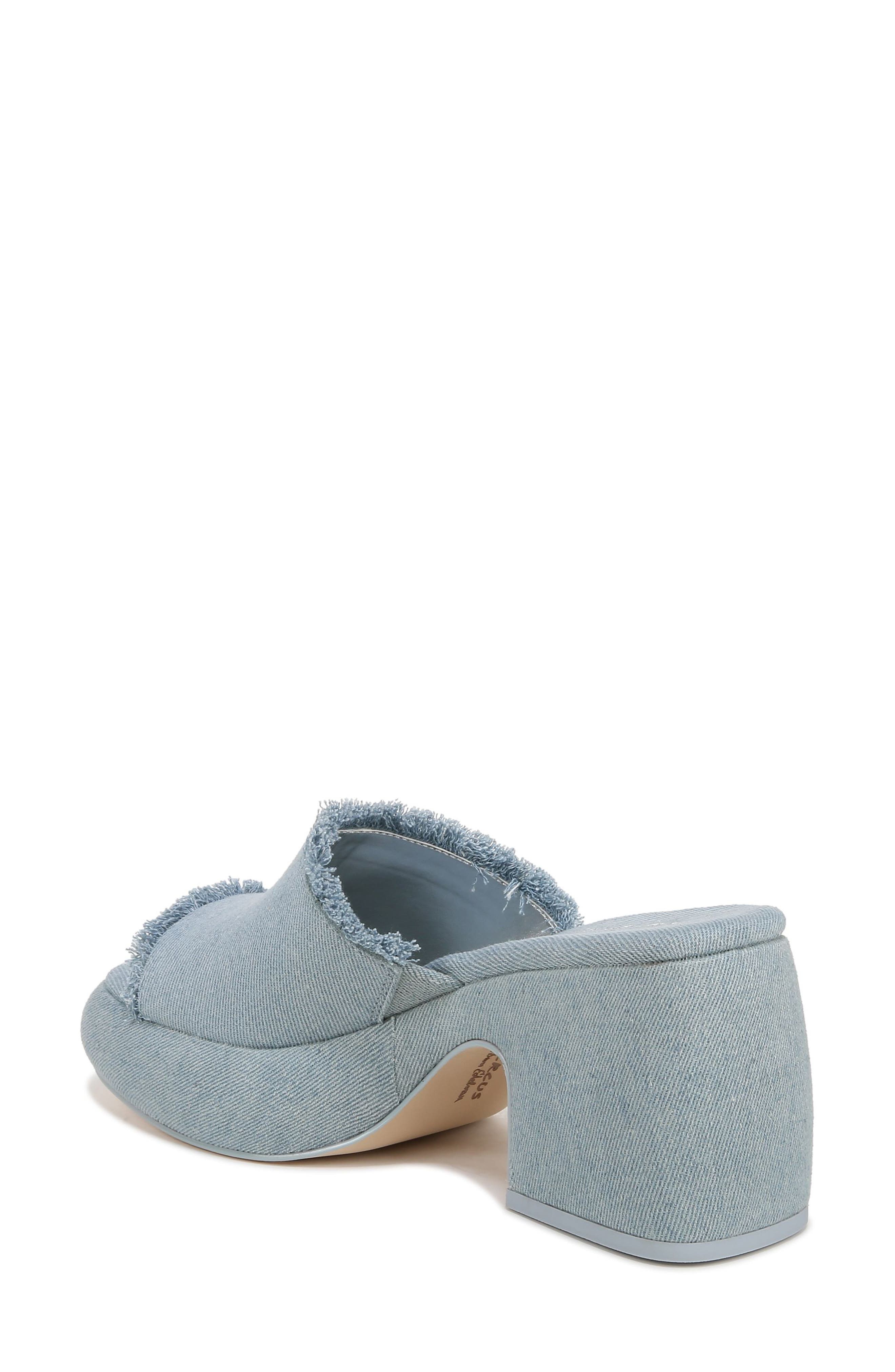 Isla Fringe Platform Sandal, Alternate, color, WASHED GLACIAL BLUE