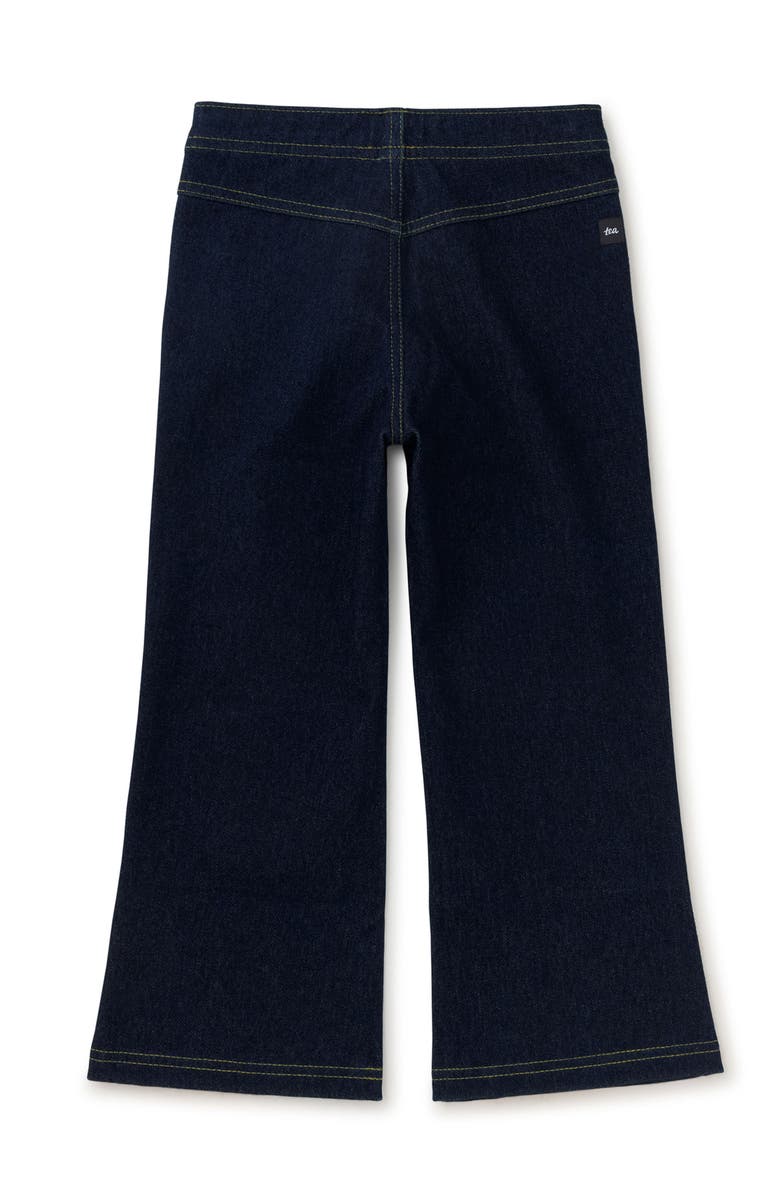 Tea Collection Denim-Like Flare Pants, Alternate, color, Dark Wash