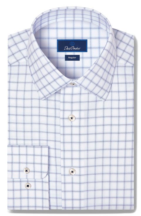 Regular Fit Windowpane Check Dress Shirt