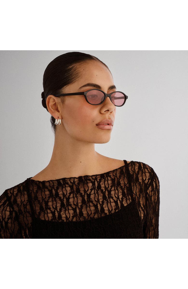 AIRE Earthshine 54mm Oval Sunglasses, Alternate, color, Black / Burgundy Mono