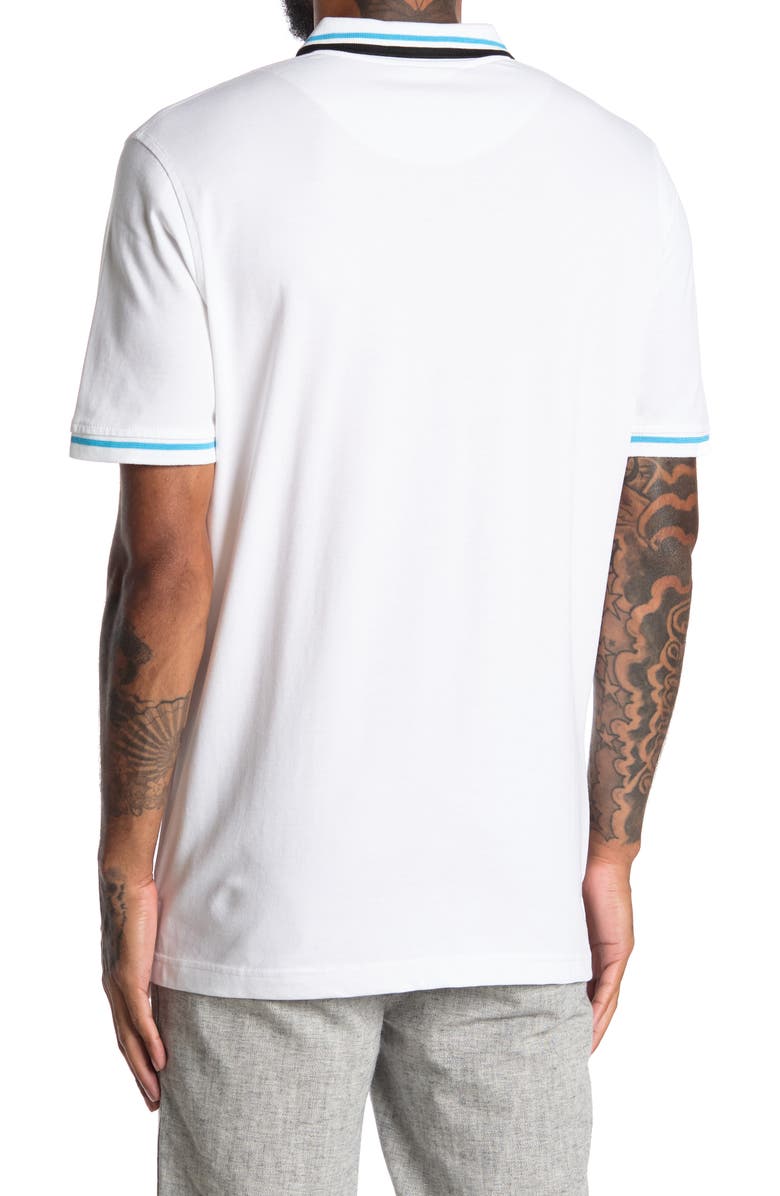 Roberto Cavalli Stripe Trim Logo Polo, Alternate, color, 