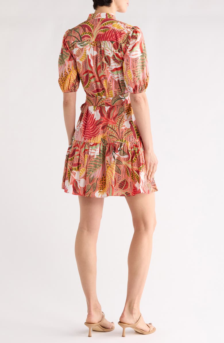 Vince Camuto Balloon Sleeve Minidress, Alternate, color, Coral Mult