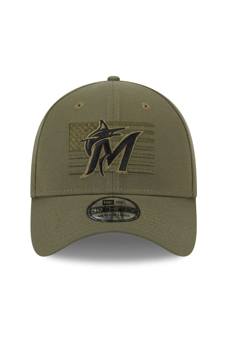 New Era Men's New Era  Green Miami Marlins 2023 Armed Forces Day 39THIRTY Flex Hat, Alternate, color, 