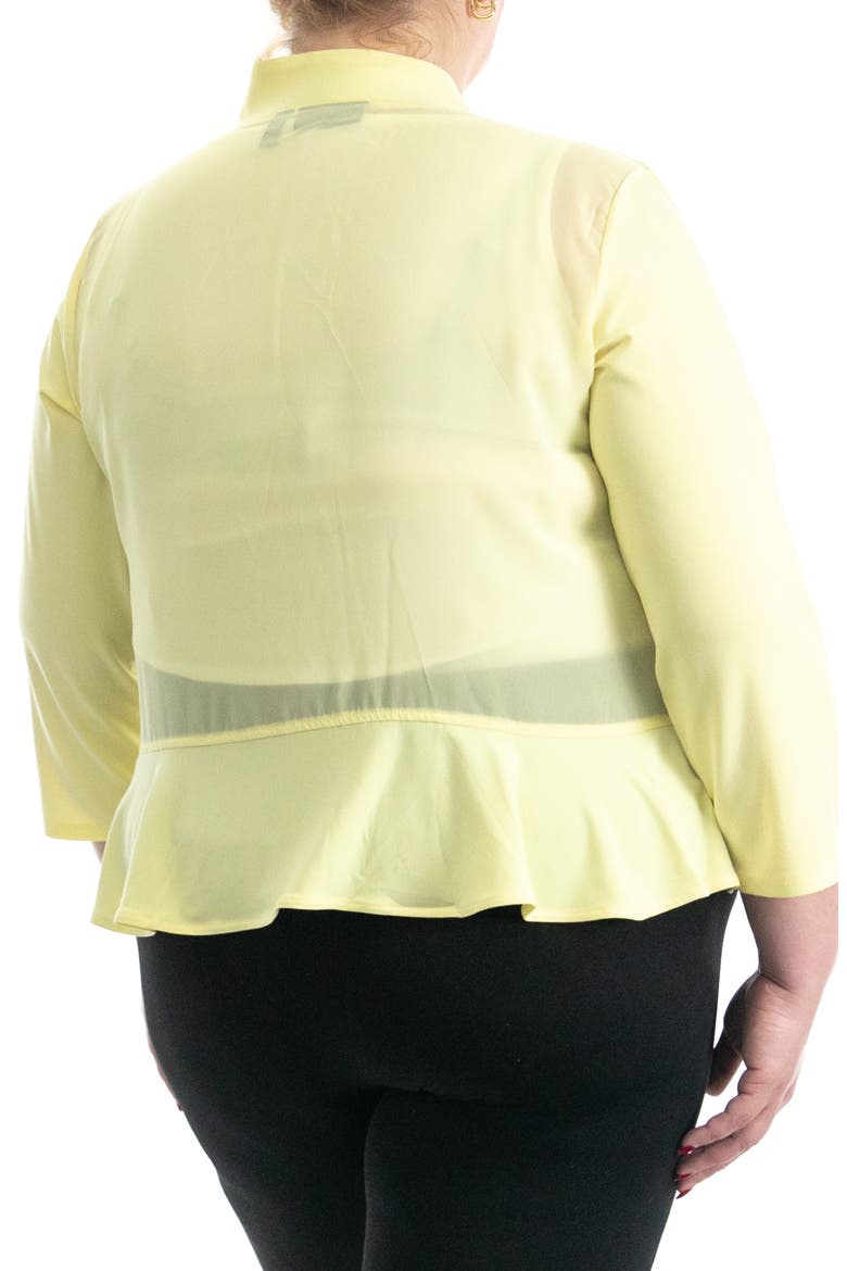 Ruffle Trim Bolero Cardigan (Plus Size, Alternate, color, LEMON ZEST