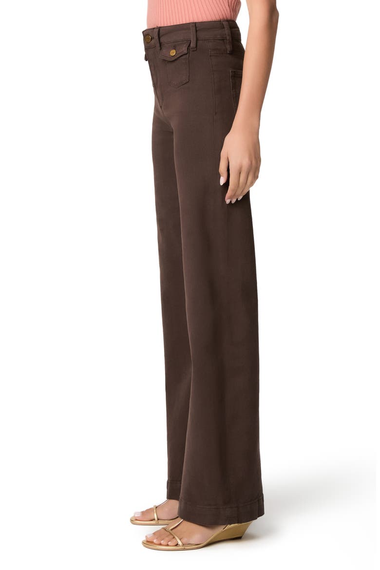 Leenah Patch Pocket Wide Leg Jeans, Alternate, color, RICH CHOCOLATE