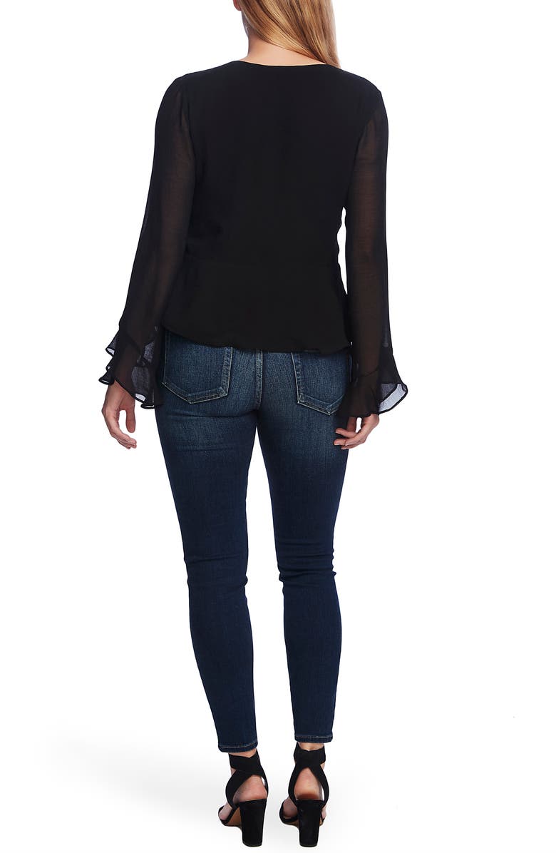 Vince Camuto Long Chiffon Sleeve Blouse, Alternate, color, 