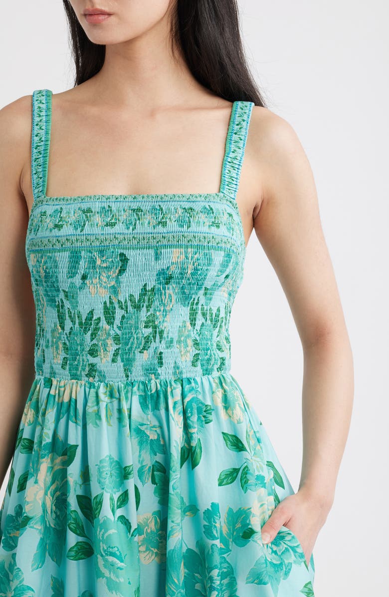 FLYING TOMATO Print Midi Dress, Alternate, color, Mint