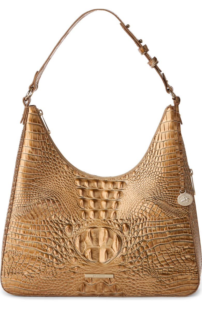 Brahmin Tabitha Croc Embossed Leather Shoulder Bag, Main, color,