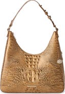 Brahmin Tabitha Croc Embossed Leather Shoulder Bag