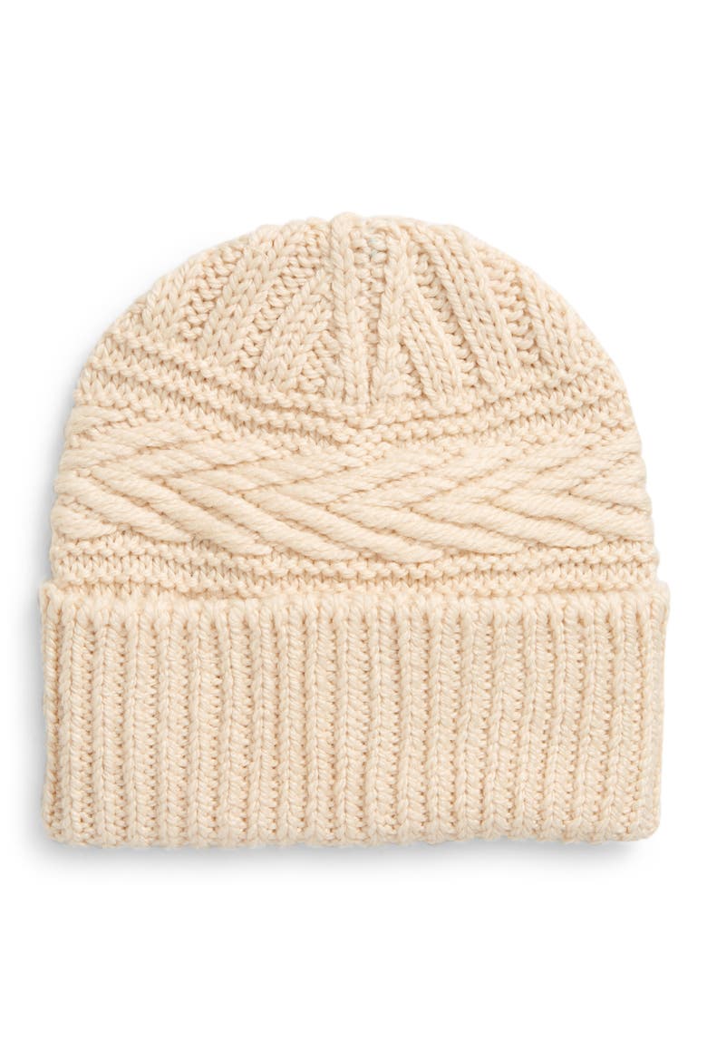 Seal Wool Blend Knit Beanie, Main, color, ECRU