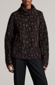 Vince Oversize Turtleneck Jacquard Jacket