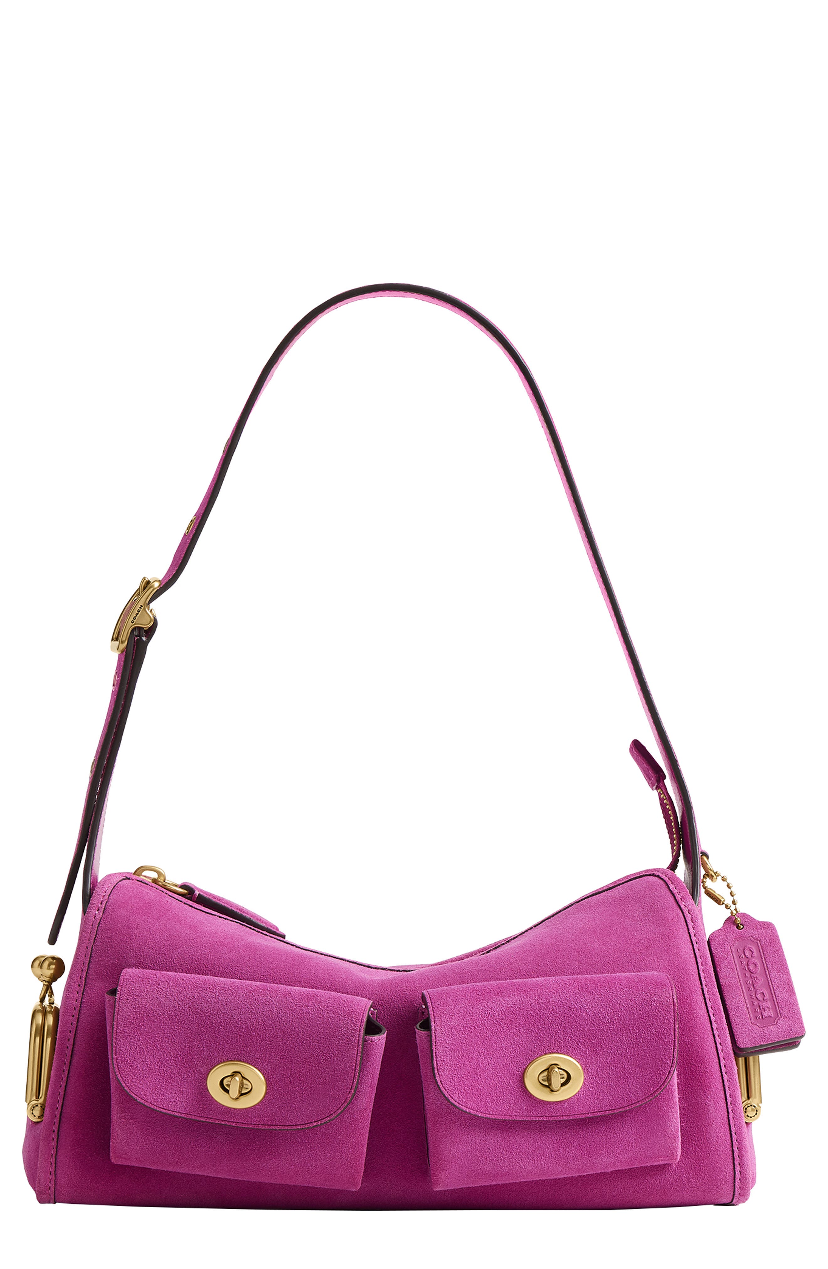 COACH Turnlock Haversack Suede Shoulder Bag (Women) | Nordstrom