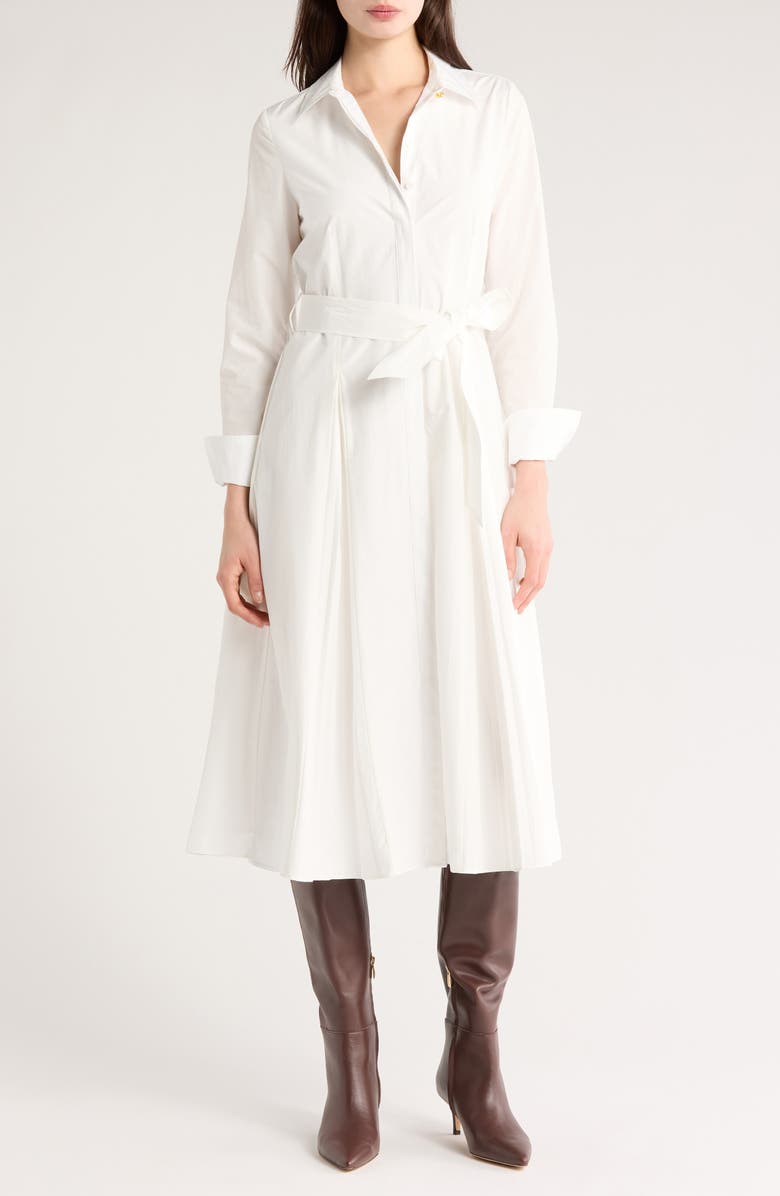Derek Lam 10 Crosby Annette Long Sleeve Tie Waist Shirtdress, Main, color, 