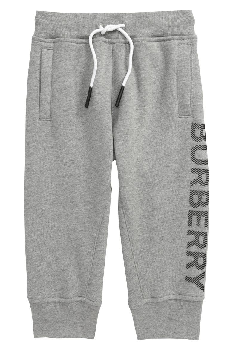 Linus Logo Print Cotton Joggers, Main, color, GREY MELANGE/ BLACK