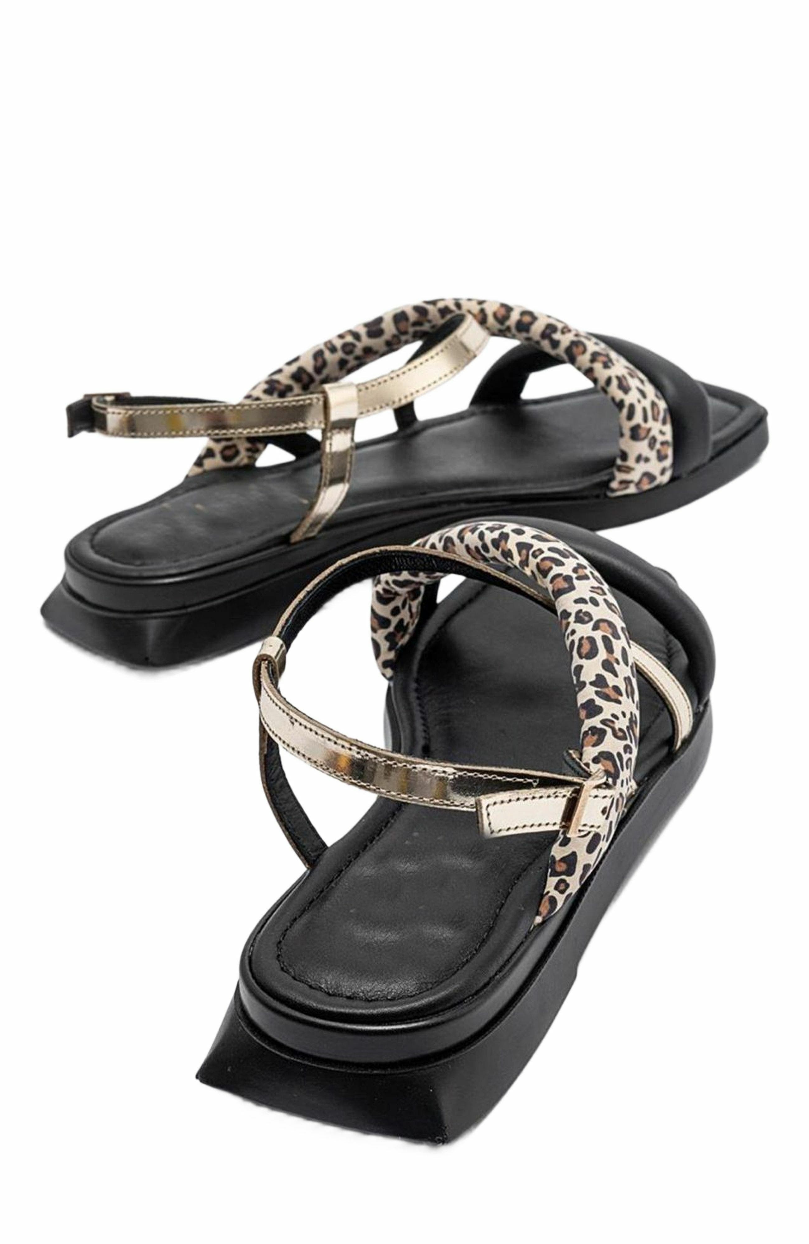 Forever & Always Shoes Leamil Leather Sandal, Alternate, color, Black Leather