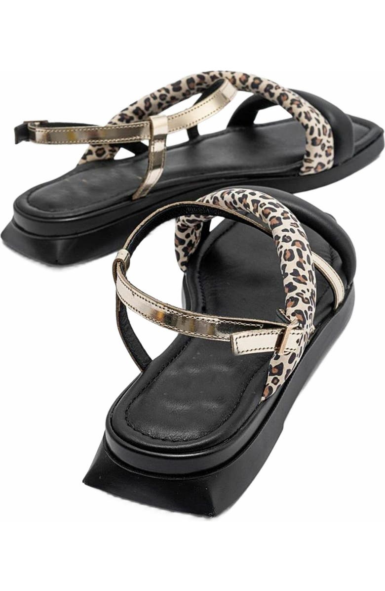 Forever & Always Shoes Leamil Leather Sandal, Alternate, color, Black Leather