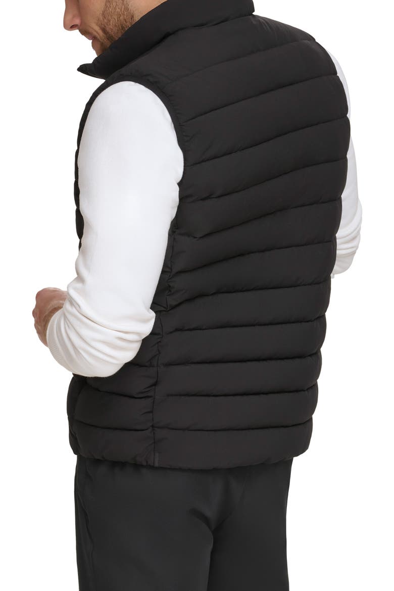 Stretch Water Resistant Puffer Vest, Alternate, color, EBONY