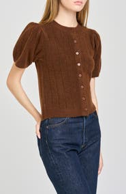 WAYF Bridget Puff Sleeve Cardigan