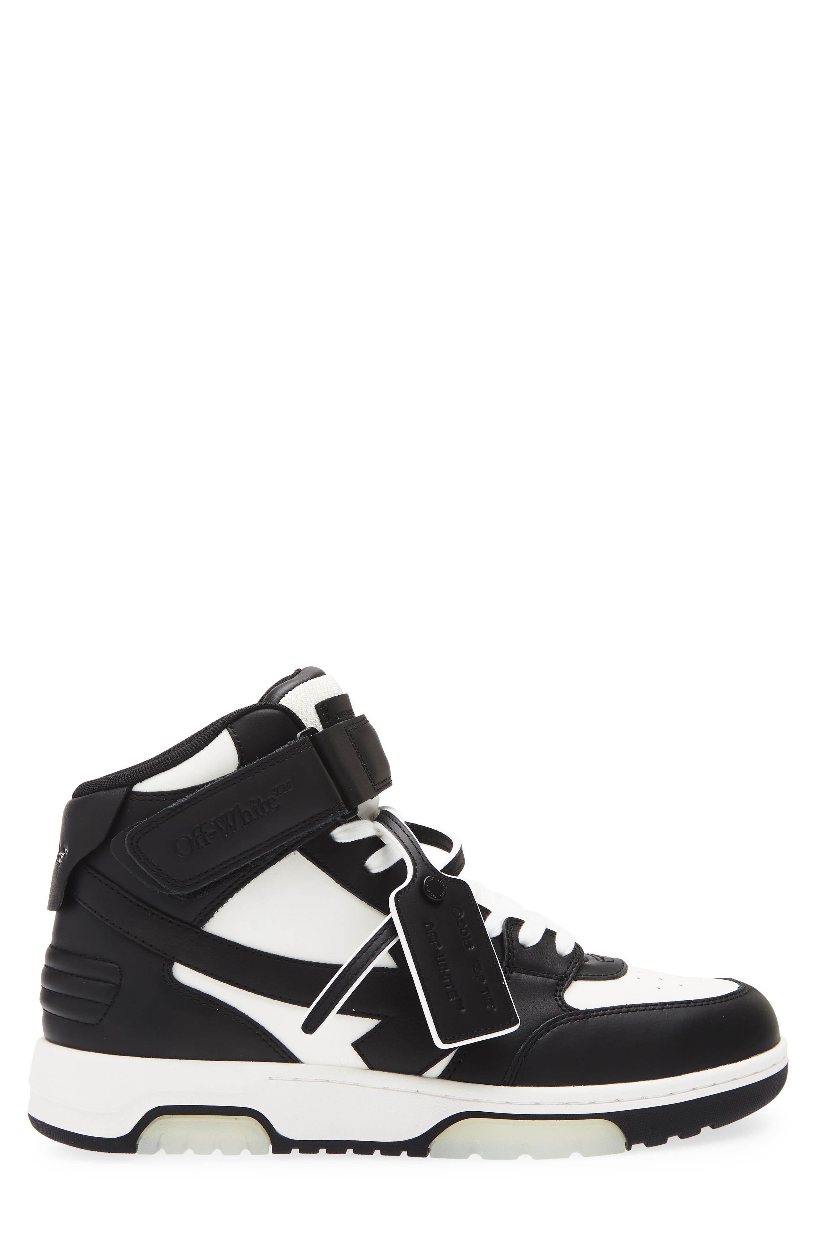 Off-White Out Of Office Mid Top Sneaker, Alternate, color, Black And White