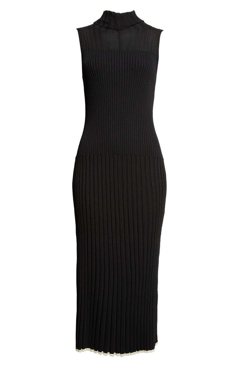 Proenza Schouler Maia Rib Midi Tank Dress, Alternate, color, Black