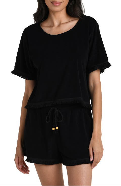 Wild Nomad Fringe Trim Cover-Up Shirt