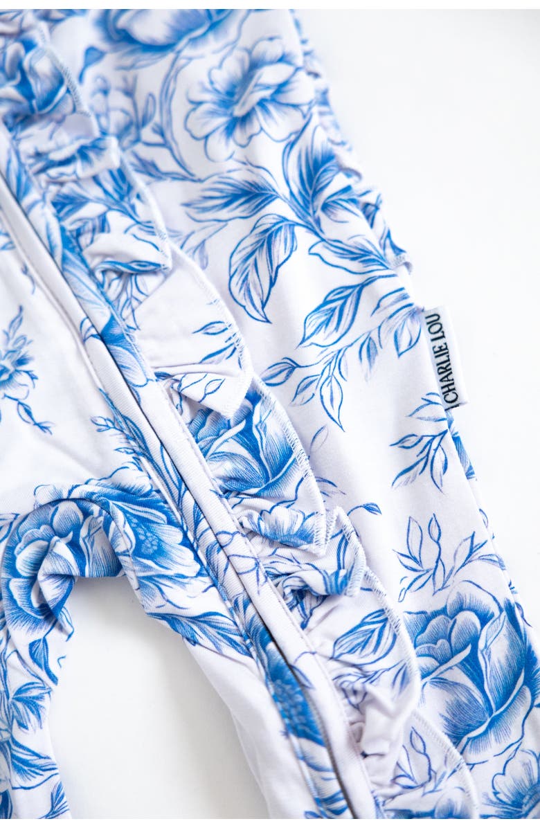 Charlie Lou Baby<sup>®</sup> Secret Garden Toile Double Zipper Covertible Ruffle Romper, Alternate, color, 