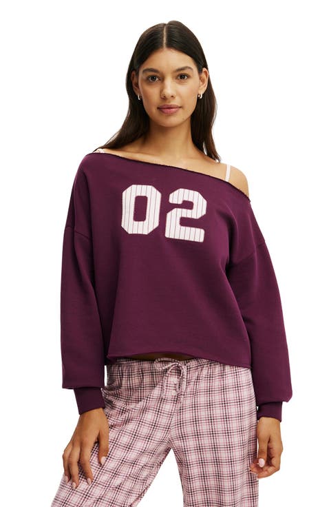 Women's Off The Shoulder Fleece Jumper