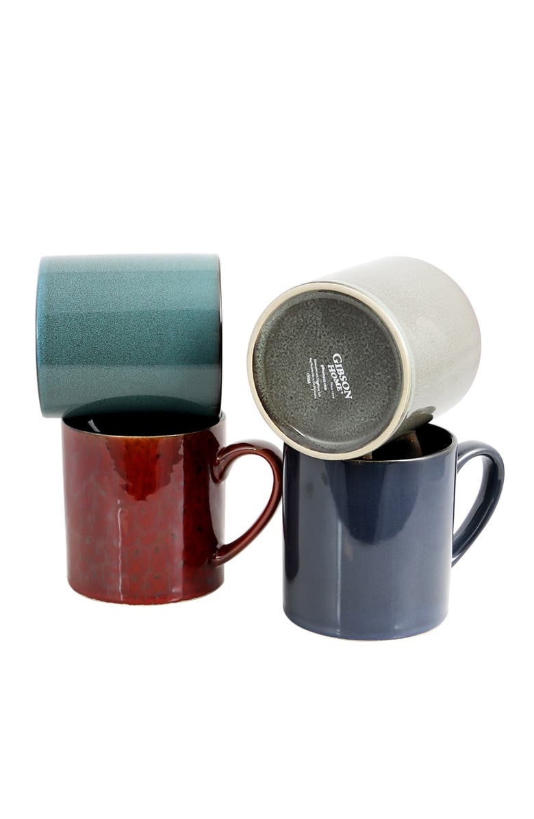 Gibson Home City Loft 20 oz. Mug Set, Set of 4, Alternate, color, Red