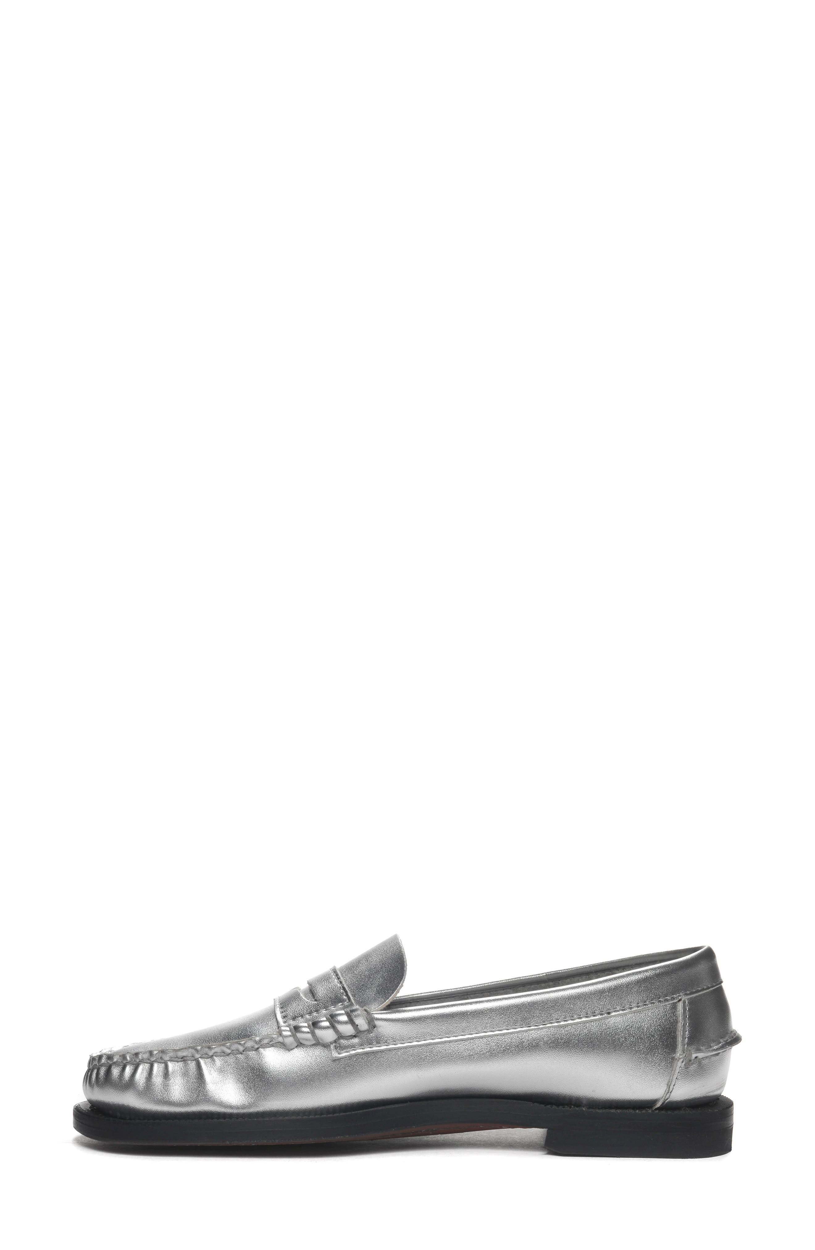 Dan Metallic Penny Loafer, Alternate, color, SILVER