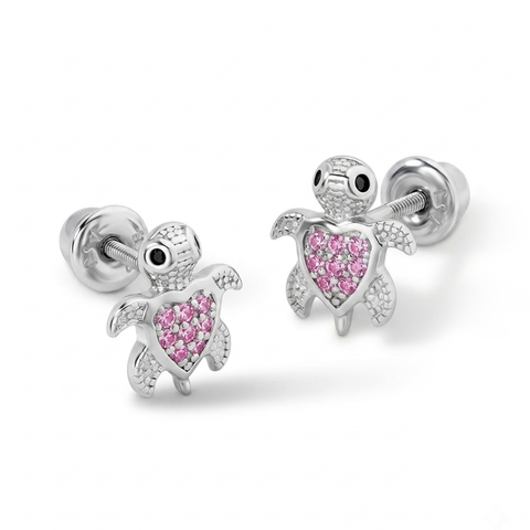 Cubic Zirconia Turtle Earrings