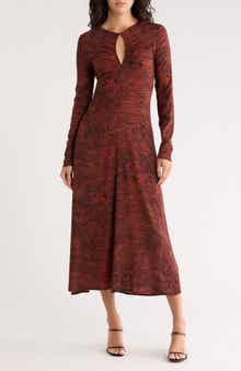 Desigual Print Long Sleeve Maxi Dress