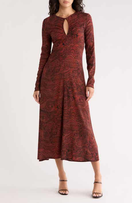 Desigual Print Long Sleeve Maxi Dress