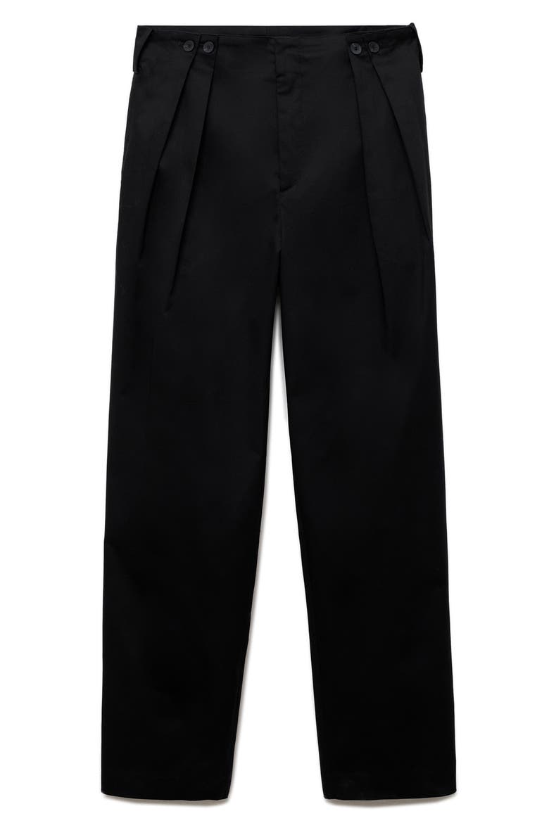 Straight Leg Cotton Pants, Alternate, color, BLACK