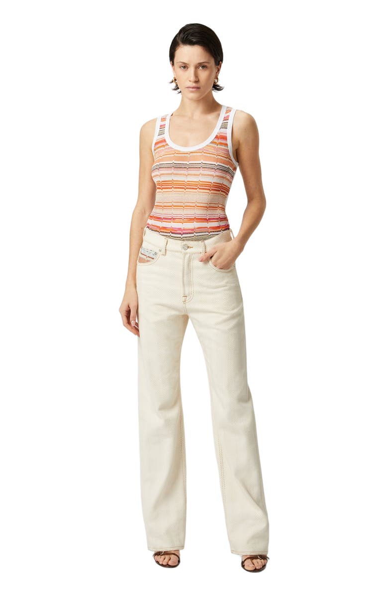 Missoni Tank Top With Knitted Insert In Greek Lamé Motif, Main, color, 