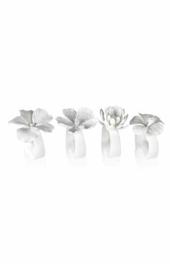 Assorted Bone China Flower Napkin Rings