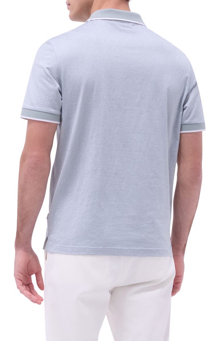 Bugatchi Tipped Piqué Cotton Polo, Alternate, color, Shark