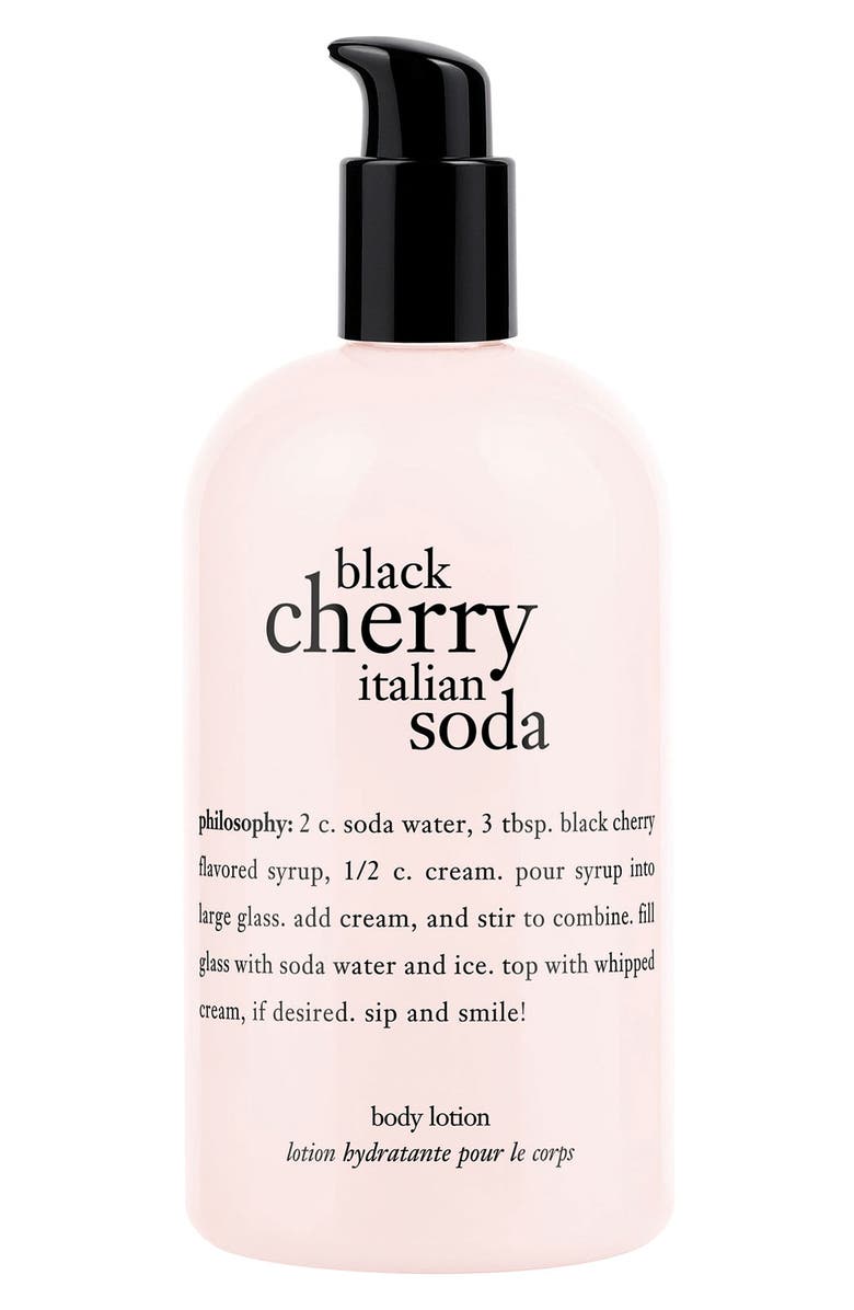 philosophy 'black cherry italian soda' body lotion, Main, color, 