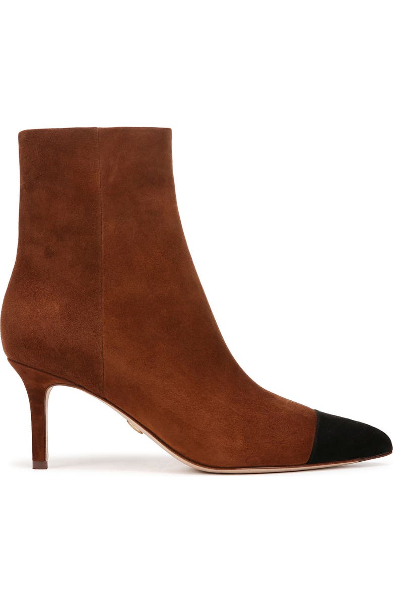Veronica Beard Lisa Pointed Cap Toe Bootie, Alternate, color, Cedar/Black