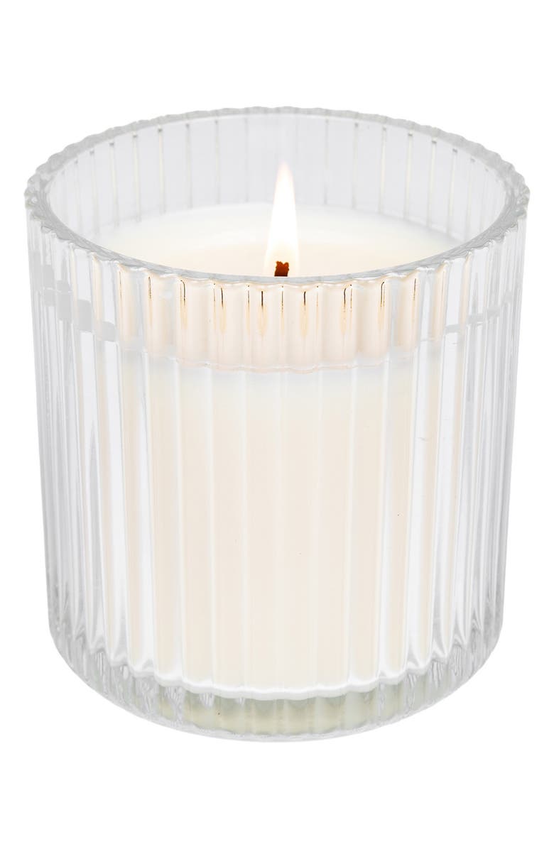 SWEET WATER DECOR Farmhouse Rib Glass Candle, Main, color, 
