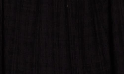 Max Studio Gauze Puff Sleeve Bubble Top In Black