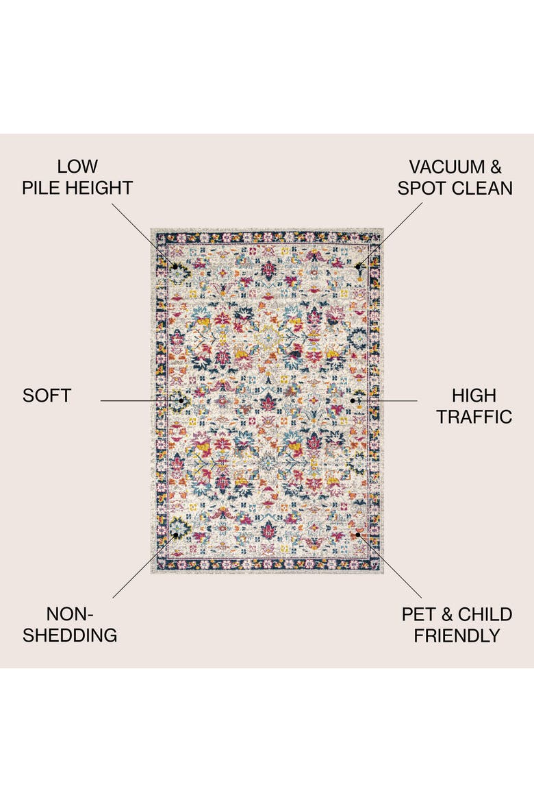 Modern Persian Boho Floral Area Rug, Alternate, color, Beige/Multi