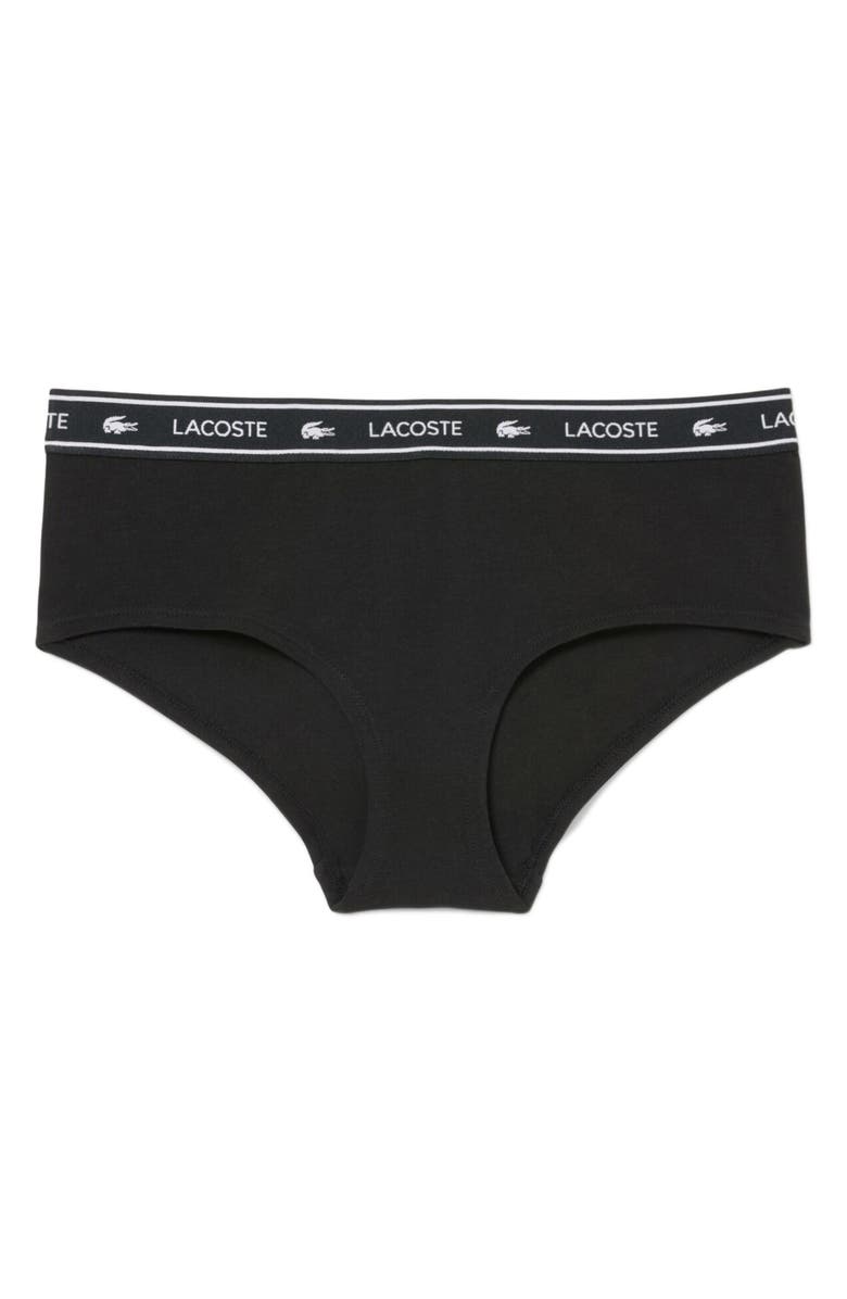 Lacoste Stretch Cotton Briefs, Alternate, color, Black