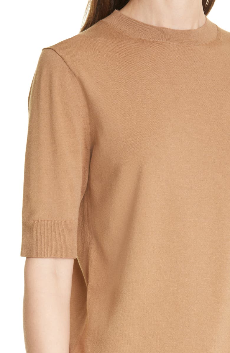Lafayette 148 New York Knit Crepe Top, Alternate, color, Teak