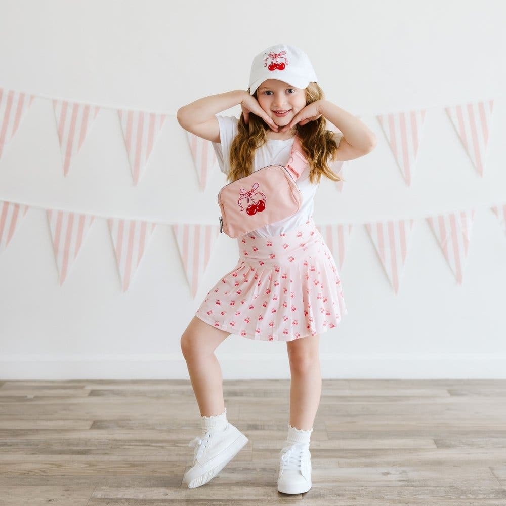 Sweet Wink Cherry Bow Patch Belt Bag, Alternate, color, Light Pink